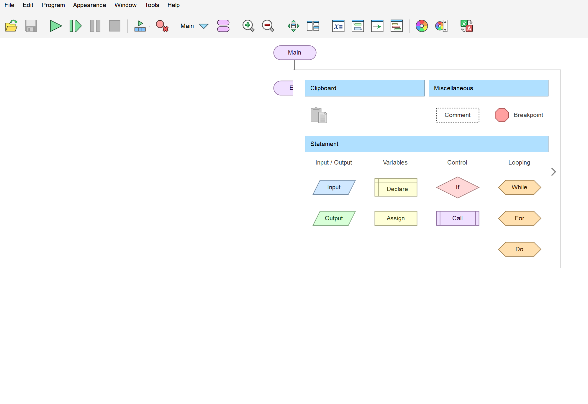 Tampilan Software Flowgorithm