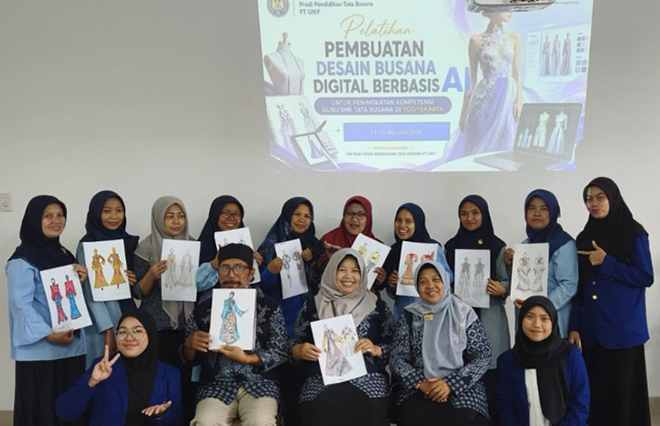 Dosen Program Studi Pendidikan Tata Busana FT UNY Latih Guru SMK se-DIY Rancang Busana Digital Berbasis AI