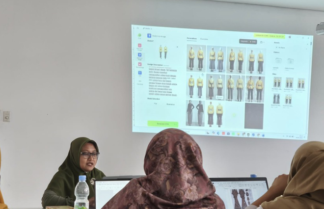 Dosen Program Studi Pendidikan Tata Busana FT UNY Latih Guru SMK se-DIY Rancang Busana Digital Berbasis AI
